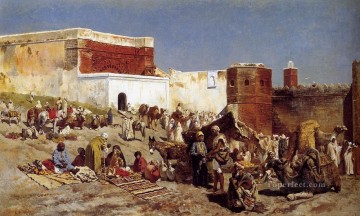 Edwin Lord Weeks Painting - Moroccan Market Rabat Persian Egyptian Indian Edwin Lord Weeks